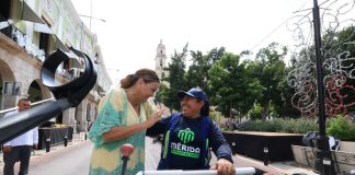 Policía Municipal de Mérida durante el operativo de fiestas patrias.