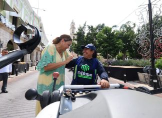 Policía Municipal de Mérida durante el operativo de fiestas patrias.