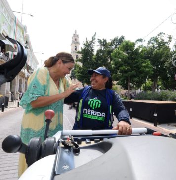 Policía Municipal de Mérida durante el operativo de fiestas patrias.