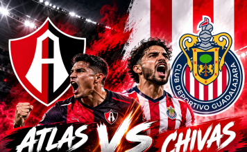 Atlas vs Chivas en el Clásico Tapatío de la Liga MX Apertura 2026.